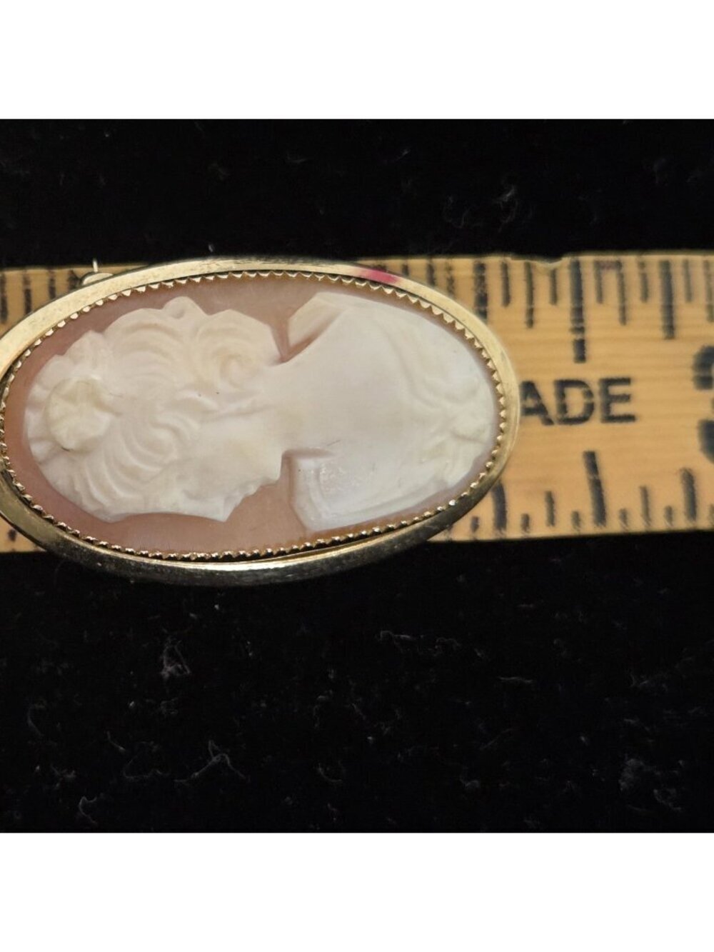 Vtg Catamore Shell Cameo Brooch 12K Gold Filled Hand Carved 1/20 12K GF Pin - Picture 12 of 12